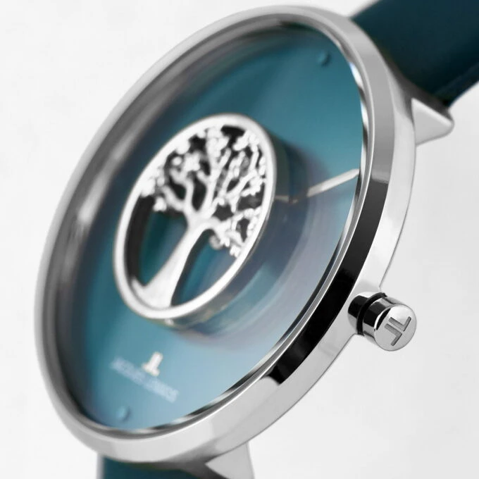 Montre Classique Femme - Design Collection, Cuir, Verre Crystex, 5 ATM, 36 mm - Jacques Lemans - Vert - 1-2092E