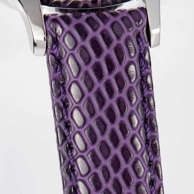 Montre Femme Chronographe Jacques Lemans Venise – Quartz, Acier, Bracelet Cuir violet, Cadran Nacre Cristaux, 38 mm, Etanche 5 ATM - 1-2151J