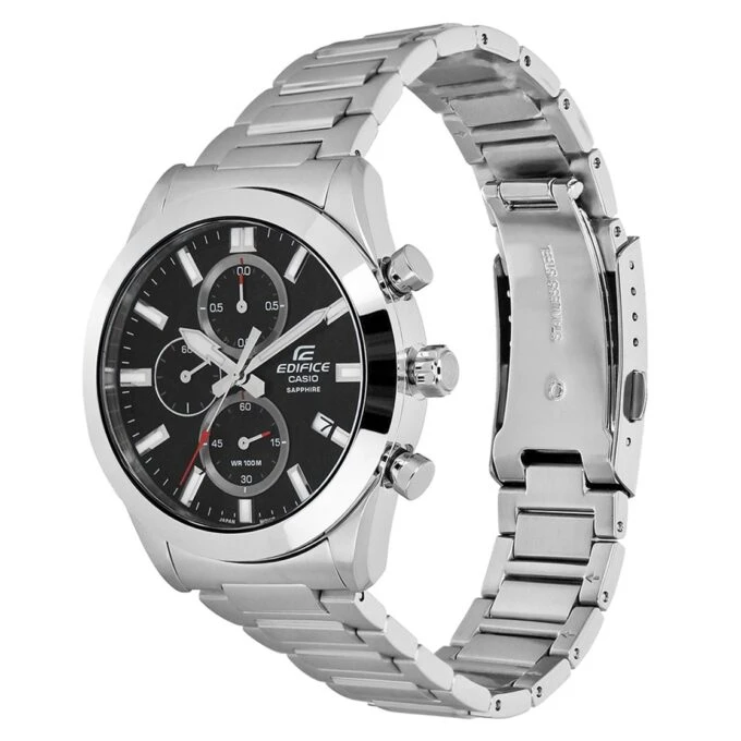 Montre Homme Casio Edifice - Chronographe, Saphir, Étanche 100m, Bracelet Solide Acier inoxydable - EFB-710D-1AVUDF