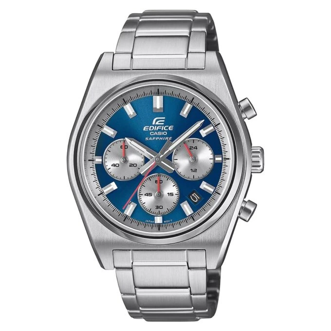 Montre Classique Homme Casio EFB-730D-2AVUDF – Acier Inoxydable, Bracelet Métal, Étanche, Design Élégant – Bleu Argent – Référence EFB-730D-2AVUDF
