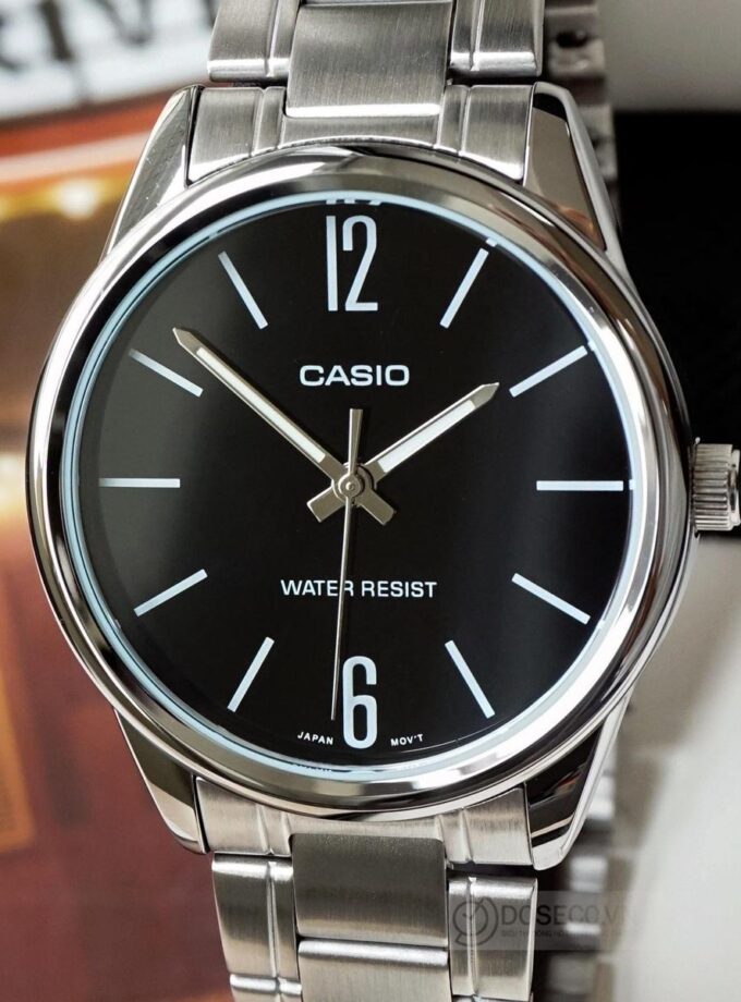 montre homme casio mtp v005d 1budf bracelet en acier inoxydable affichage analogique résistant à l'eau