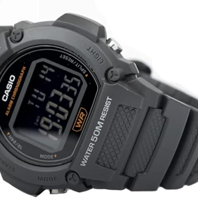 Montre CASIO Homme - W-219H-8BVDF - Bracelet Noir En Resine - Boitier En Resine - Résistante à l'eau - 12 Mois De Garantie