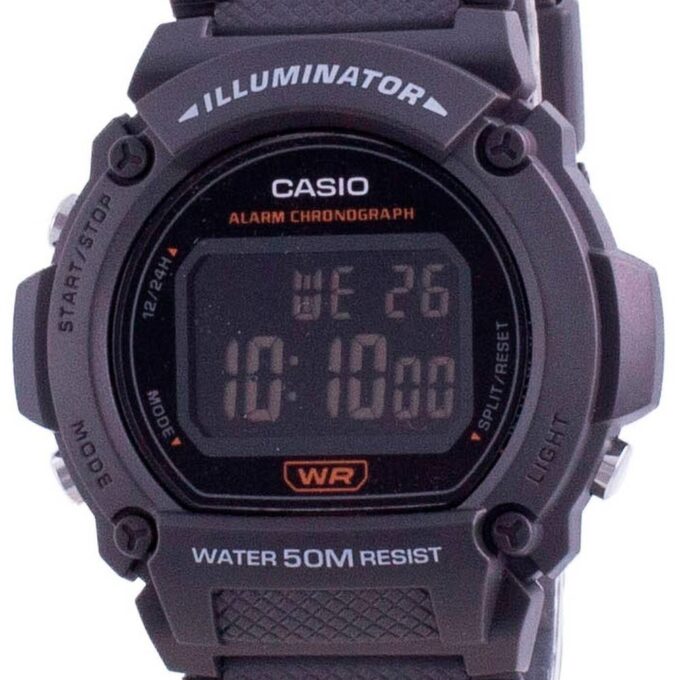 Montre CASIO Homme - W-219H-8BVDF - Bracelet Noir En Resine - Boitier En Resine - Résistante à l'eau - 12 Mois De Garantie