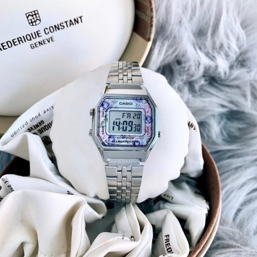 montre casio femme bracelet gris en acier inoxydable cadran gris résistante à l'eau 12 mois de garantie la680wa 2cdf
