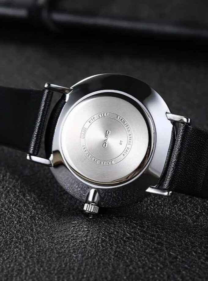 Montre CASIO Homme - MTP-VT01L-1B2UDF - Bracelet Noir En Cuir Véritable - Résistante à l'eau - 12 Mois De Garantie