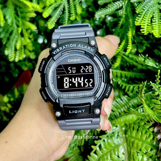 Montre Homme - Casio - Digital, Alarme Vibration, Étanche 100M, LED, Longue Autonomie - Résine - Noir - W-736H-8BVDF