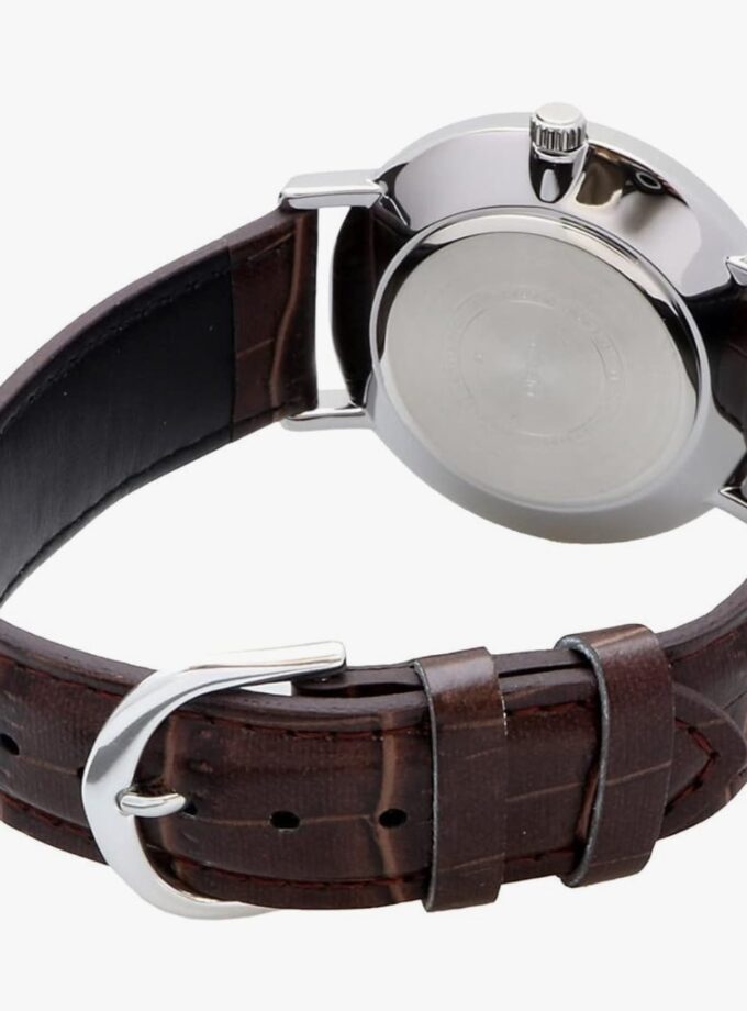 Montre Homme Casio MTP-VT01L-7B2UDF - Analogique, Résistante à leau, Bracelet Cuir Marron, Boîtier 46mm, Autonomie 3 ans