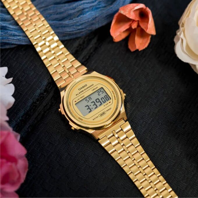 Casio Montre Homme A171WEG-9ADF - Bracelet en Acier Inoxydable - Or