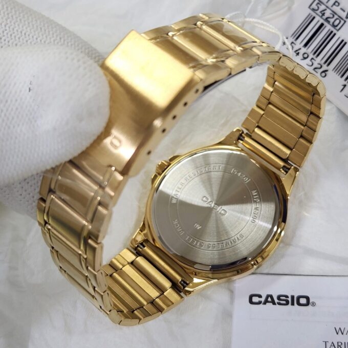 Montre CASIO Homme - Bracelet DoRée En Acier Inoxydable - Cadran Blanc - 12 Mois De Garantie - MTP-V300G-7AUDF