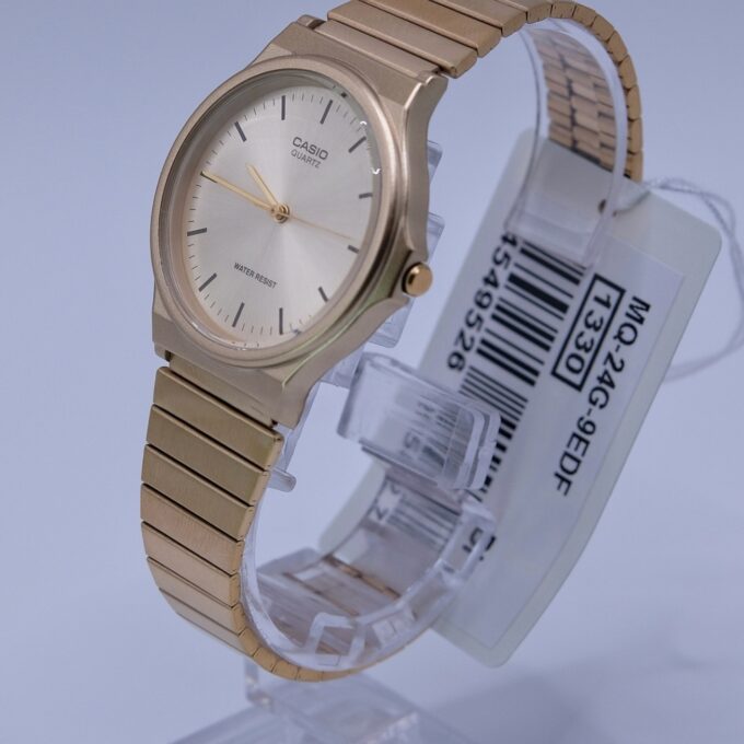 Montre CASIO Unisexe - MQ-24G-9EDF Bracelet Dorée En Résine - Résistante à l'eau - 12 Mois De Garantie