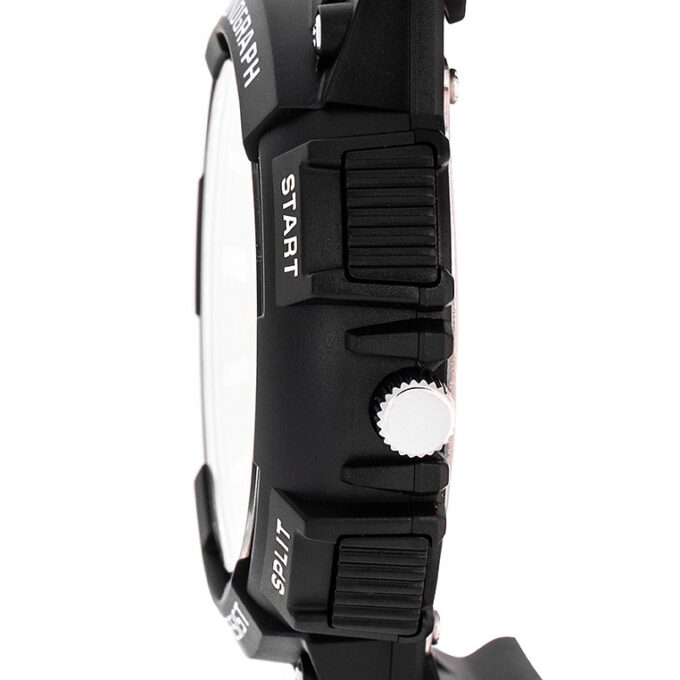 Montre Homme Casio - Chronographe Sport, Chronomètre 1s, Affichage Date, Précision ±20s/mois - Résine Noire et Bleue - MCW-200H-2AVDF