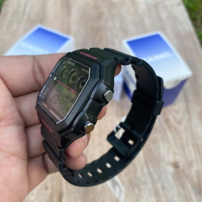 Montre Homme Casio - AE-1300WH-1A2VDF - Heure Mondiale 29 Fuseaux, Chronomètre, Minuterie, Alarme - Résine - Noir