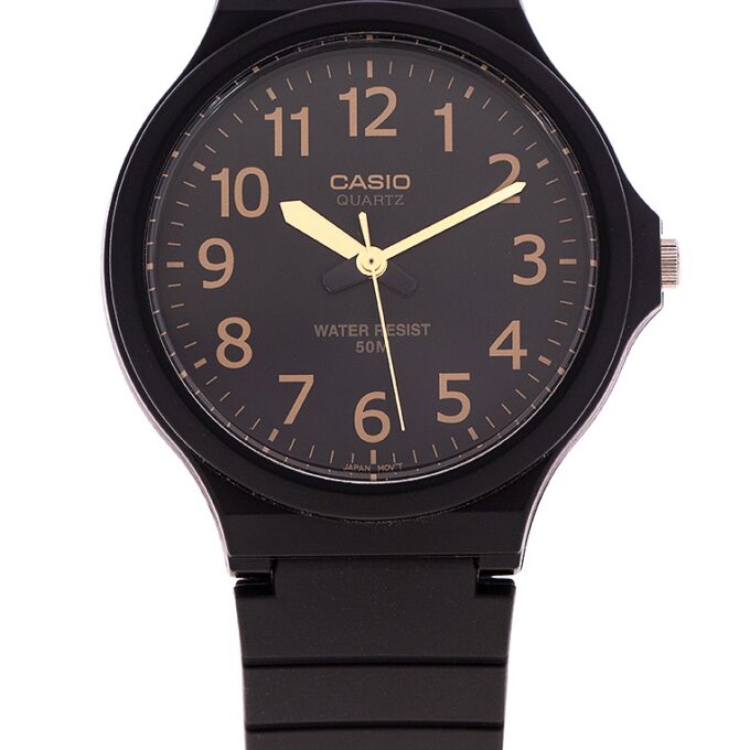 Montre Homme CASIO MW-240-1B2VDF - Bracelet en résine noir - Résistant à l'eau