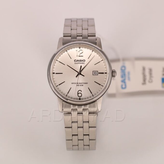 Montre Hommes Casio - MTS-110D-7AVDF- Bracelet en Acier Inoxydable - Dateur - Affichage analogique - Résistant à l'eau - Verre Saphir