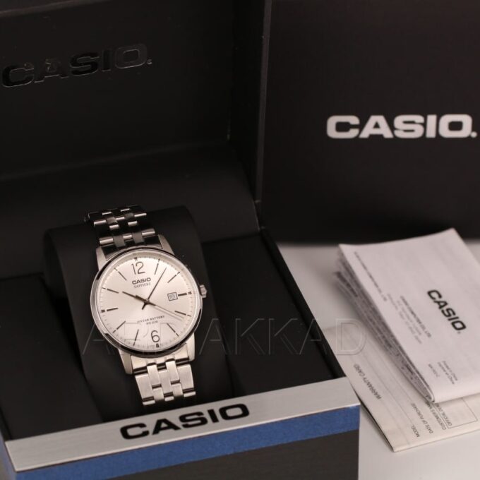 Montre Hommes Casio - MTS-110D-7AVDF- Bracelet en Acier Inoxydable - Dateur - Affichage analogique - Résistant à l'eau - Verre Saphir