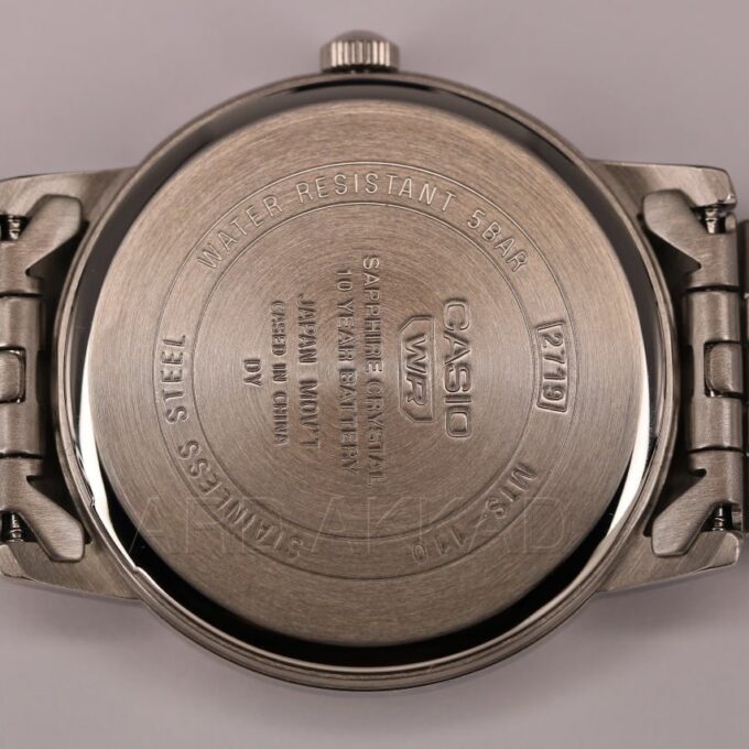 Montre Hommes Casio - MTS-110D-7AVDF- Bracelet en Acier Inoxydable - Dateur - Affichage analogique - Résistant à l'eau - Verre Saphir