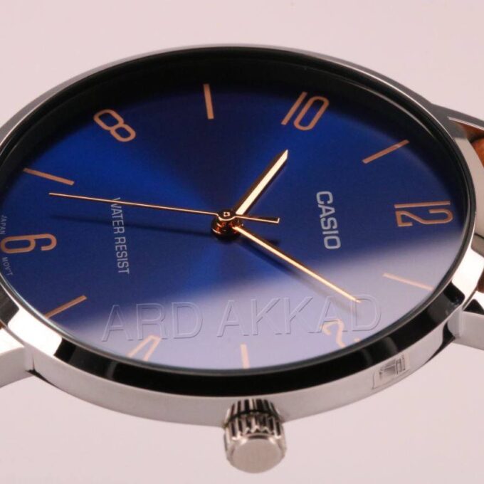 Montre CASIO Homme - MTP-VT01L-2B2UDF - Bracelet Brun En Cuir Véritable - Résistante à l'eau - 12 Mois De Garantie