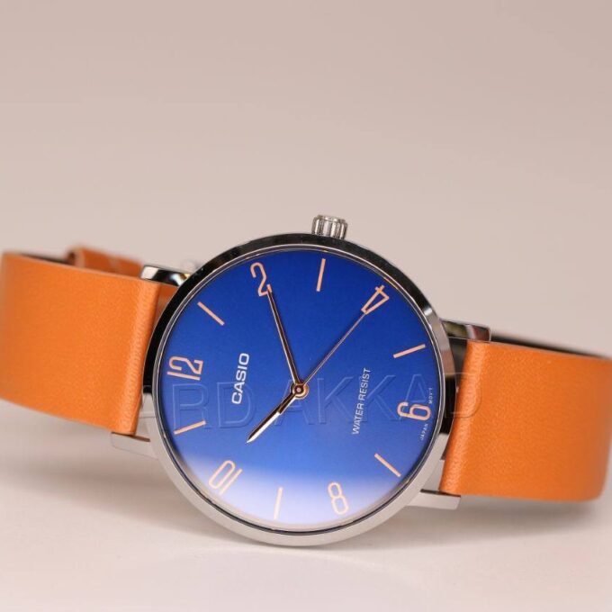 Montre CASIO Homme - MTP-VT01L-2B2UDF - Bracelet Brun En Cuir Véritable - Résistante à l'eau - 12 Mois De Garantie