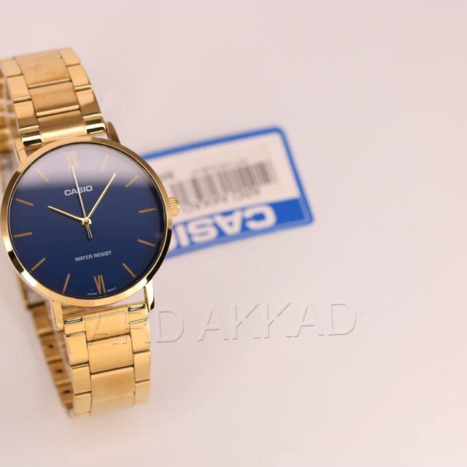 Montre CASIO Homme - MTP-VT01G-2BUDF - Bracelet Dorée En Acier Inoxydable - Résistante à l'eau - 12 Mois De Garantie