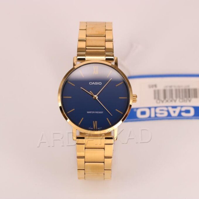 Montre CASIO Homme - MTP-VT01G-2BUDF - Bracelet Dorée En Acier Inoxydable - Résistante à l'eau - 12 Mois De Garantie