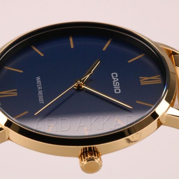 Montre CASIO Homme - MTP-VT01G-2BUDF - Bracelet Dorée En Acier Inoxydable - Résistante à l'eau - 12 Mois De Garantie