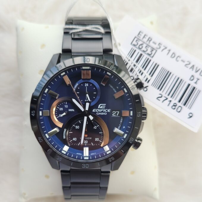 Montre Casio Edifice - EFR-571DC-2AVUDF - Bracelet en acier inoxydable noir - Chronographe - Résistant à l'eau