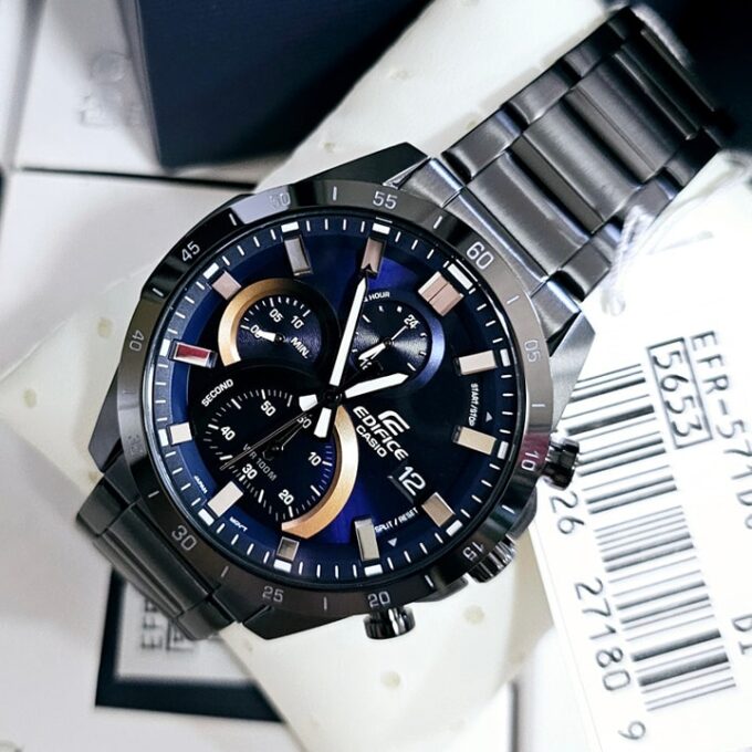 Montre Casio Edifice - EFR-571DC-2AVUDF - Bracelet en acier inoxydable noir - Chronographe - Résistant à l'eau
