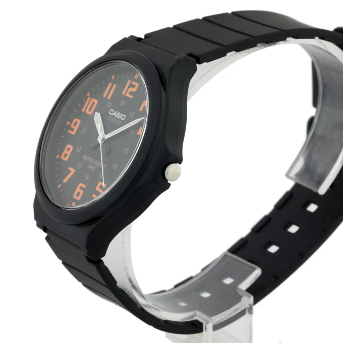 Montre Homme CASIO MW-240-4BVDF - Bracelet en résine - Noir/Orange