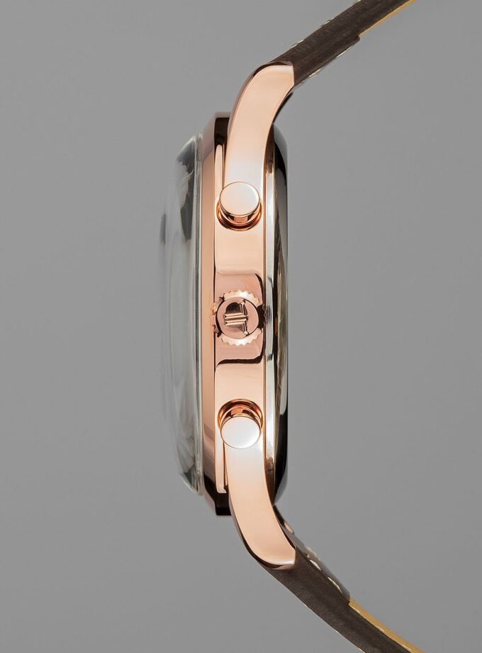 Montre Jacques Lemans Homme - Bracelet En Cuir Véritable Marron - Cadran Rond Bleu - Etanche - Garantie 12 mois - 1-2068G