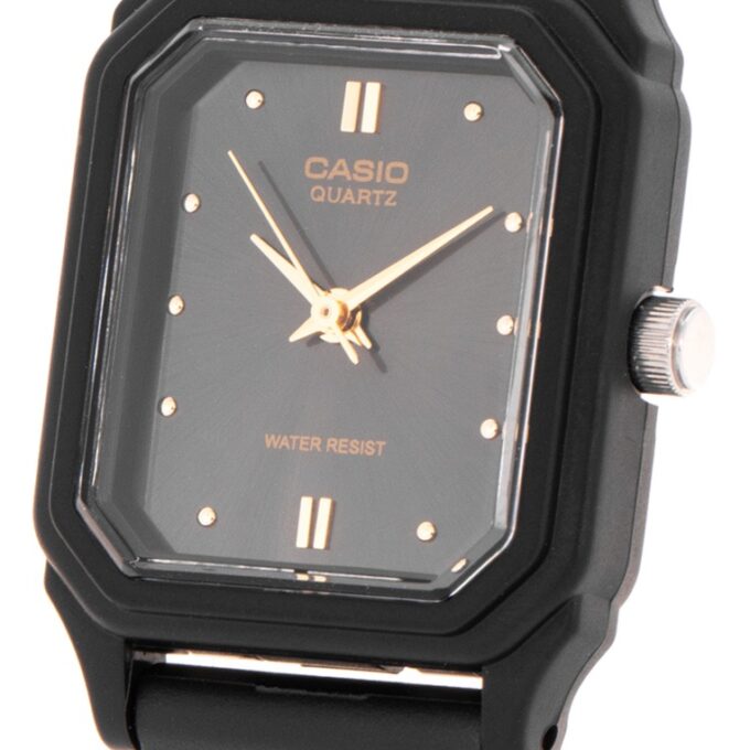 Montre CASIO Jeunesse - Bracelet Noir En Resine - Boitier En Resine - Résistante à l'eau - 12 Mois De Garantie - LQ-142E-1ADF