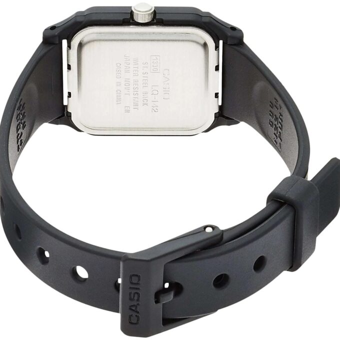 Montre CASIO Jeunesse - Bracelet Noir En Resine - Boitier En Resine - Résistante à l'eau - 12 Mois De Garantie - LQ-142E-1ADF