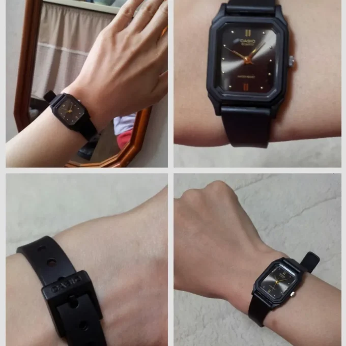 Montre CASIO Jeunesse - Bracelet Noir En Resine - Boitier En Resine - Résistante à l'eau - 12 Mois De Garantie - LQ-142E-1ADF