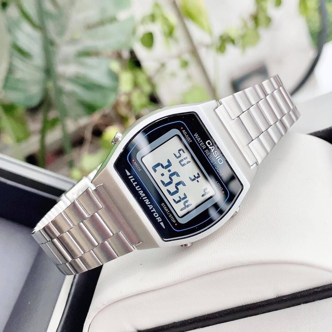 aiwatch_B640WD-1AVDF - Montre Casio Vintage Jeunesse - B640WD-1AVDF - Bracelet Gris En Acier Inoxydable - Résistante à l'eau - 12 Mois De Garantie