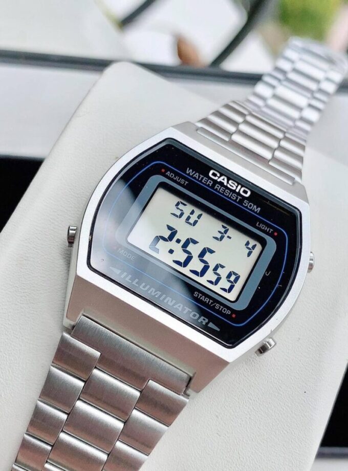 aiwatch_B640WD-1AVDF - Montre Casio Vintage Jeunesse - B640WD-1AVDF - Bracelet Gris En Acier Inoxydable - Résistante à l'eau - 12 Mois De Garantie