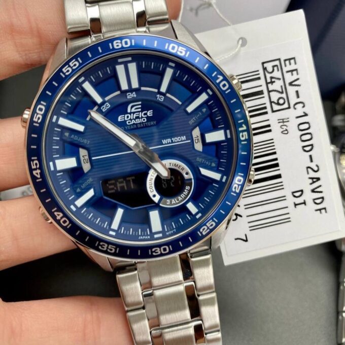 Montre Homme Casio - EFV-C100D-2AVDF - Bracelet en acier inoxydable - Résistant à l'eau