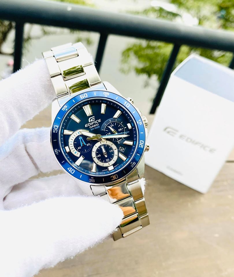 aiwatch_EFV-570D-2AVUDF - Montre CASIO Homme - Bracelet Gris En Acier Inoxydable - Résistante à l'eau - 12 Mois De Garantie - EFV-570D-2AVUDF