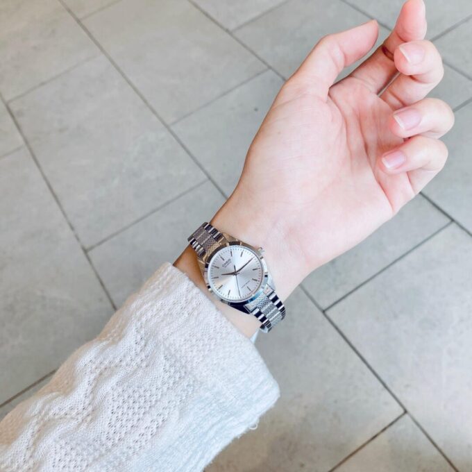 Montre CASIO Femme - LTP-1274D-7ADF - Bracelet Gris En Acier Inoxydable - Cadran Blanc - 12 Mois De Garantie