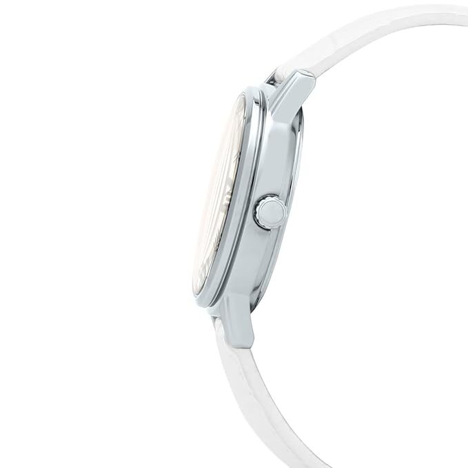 Montre CASIO Femme - Bracelet Blanc En Cuir Véritable - Cadran Blanc - 12 Mois De Garantie - LTP-E142L-7A1VDF