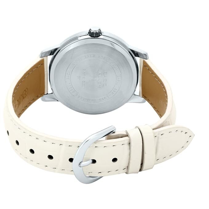 Montre CASIO Femme - Bracelet Blanc En Cuir Véritable - Cadran Blanc - 12 Mois De Garantie - LTP-E142L-7A1VDF