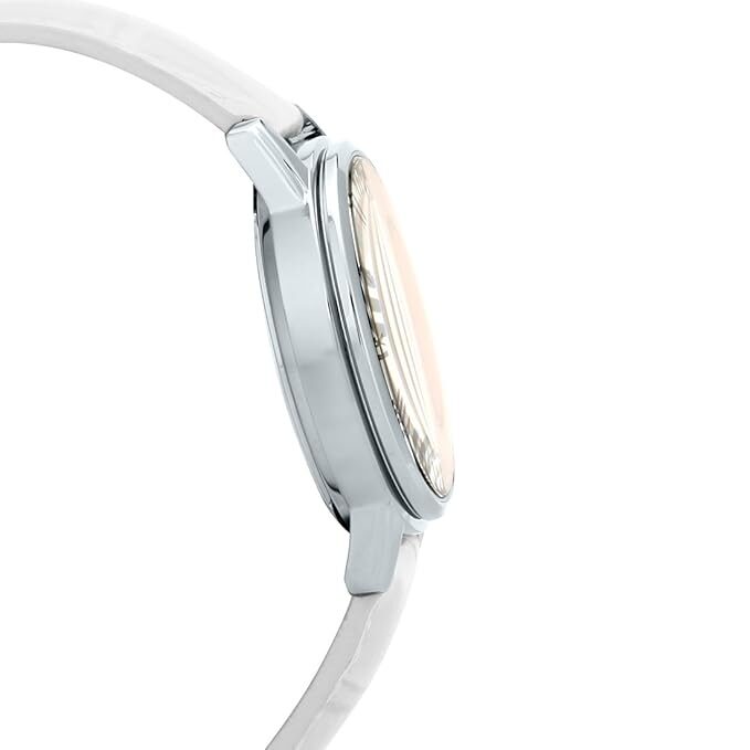 Montre CASIO Femme - Bracelet Blanc En Cuir Véritable - Cadran Blanc - 12 Mois De Garantie - LTP-E142L-7A1VDF