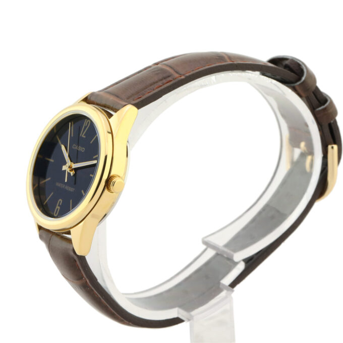 Montre CASIO Femme - LTP-V005GL-1B2UDF - Bracelet Marron En Cuir Véritable - Résistante à l'eau - 12 Mois De Garantie