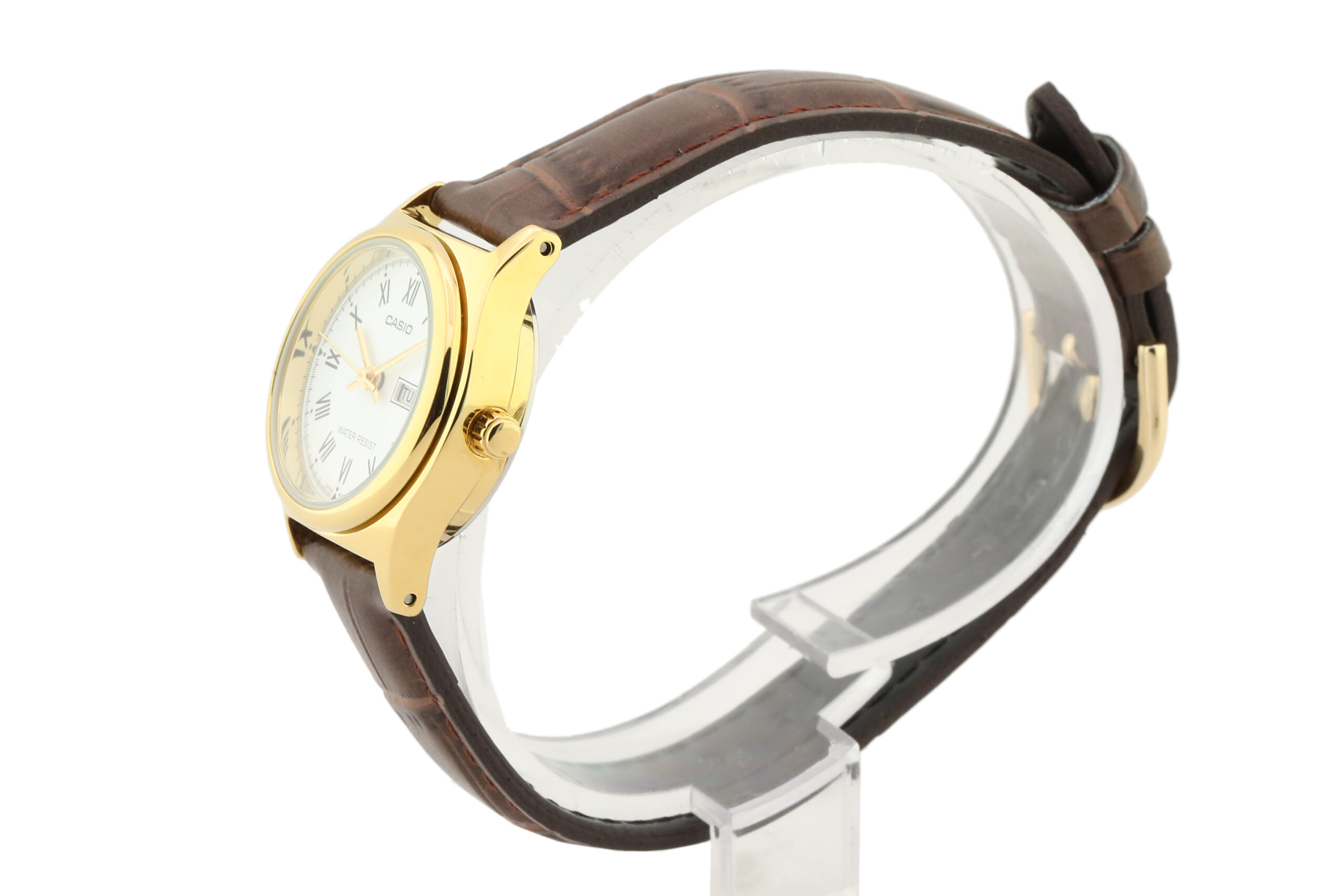 aiwatch_LTP-V006GL-7BUDF - Montre Femme Casio - LTP-V006GL-7BUDF - Bracelet en cuir marron - Résistant à l'eau