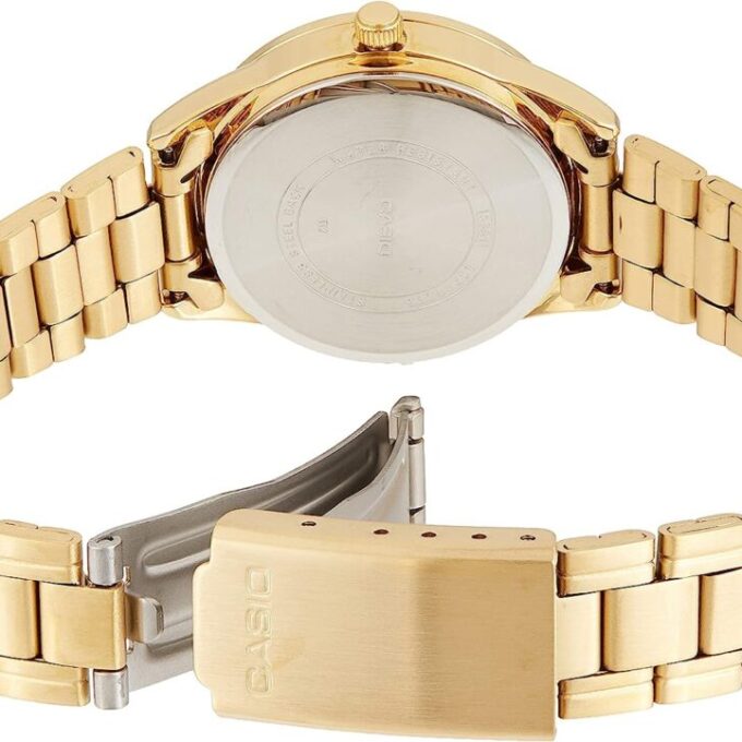 Montre CASIO Femme - Bracelet DoRée En Acier Inoxydable - Résistante à l'eau - 12 Mois De Garantie - LTP-V005G-1BUDF