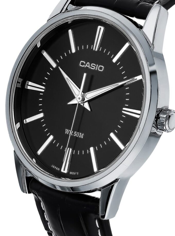 Montre CASIO Femme - Bracelet Noir En Cuir Véritable - Résistante à l'eau - 12 Mois De Garantie - LTP-1303L-1AVDF