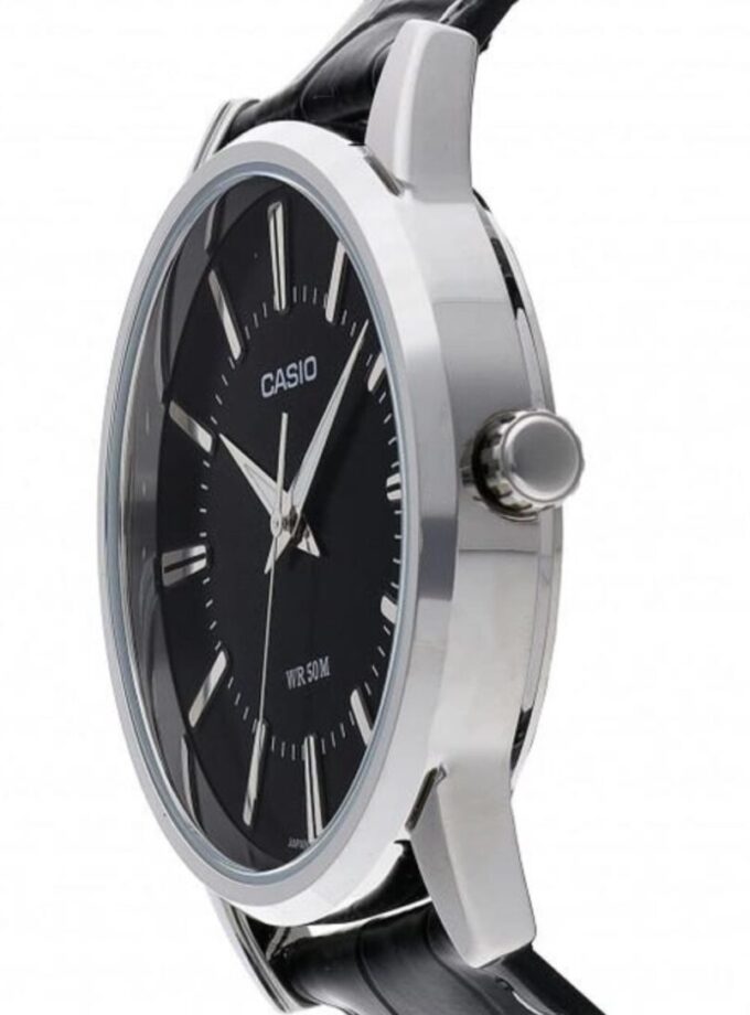 Montre CASIO Femme - Bracelet Noir En Cuir Véritable - Résistante à l'eau - 12 Mois De Garantie - LTP-1303L-1AVDF