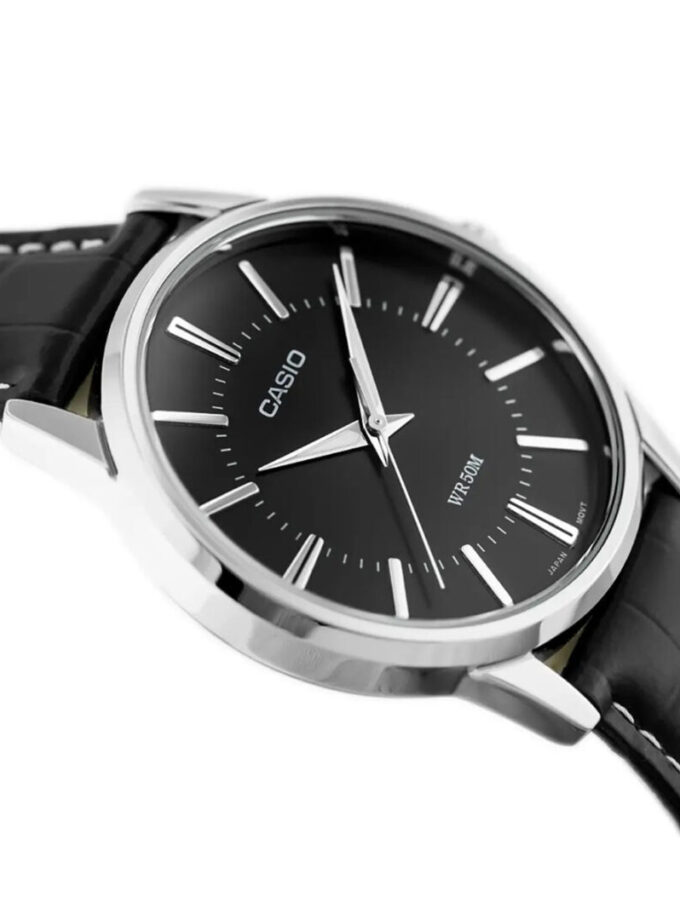 Montre CASIO Femme - Bracelet Noir En Cuir Véritable - Résistante à l'eau - 12 Mois De Garantie - LTP-1303L-1AVDF