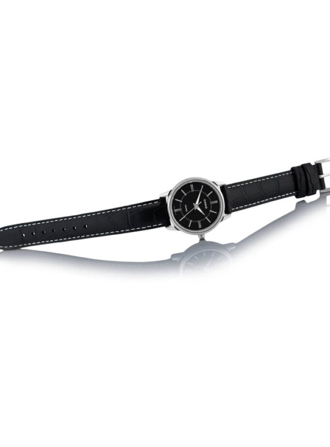Montre CASIO Femme - Bracelet Noir En Cuir Véritable - Résistante à l'eau - 12 Mois De Garantie - LTP-1303L-1AVDF