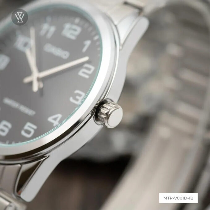 Casio Montre Homme MTP-V001D-1BUDF - Bracelet en Acier - Argent/Noir