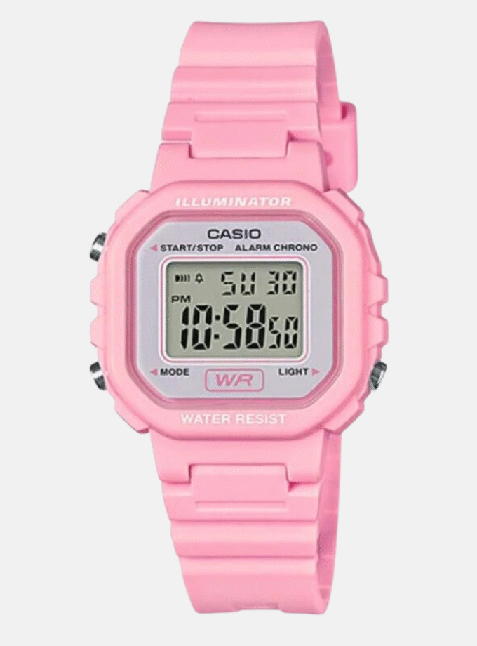Montre Jeunesse Casio Collection - LA-20WH-4A1DF Bracelet En Résine Rose - Affichage Numérique - Résistant à l'eau