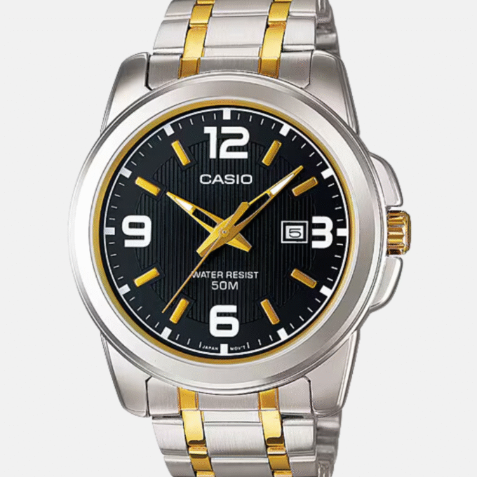 Montre CASIO Homme - MTP-1314SG-1AVDF - Bracelet Gris En Acier Inoxydable - Résistante à l'eau - 12 Mois De Garantie